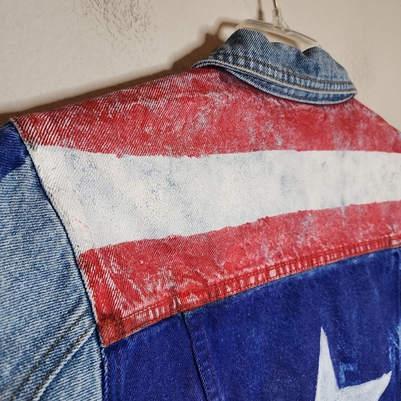 Moda Int'l Star stripes painted denim jacket marvel dr strange size small - Picture 7 of 16